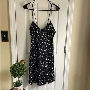 Floral Black and White Dress